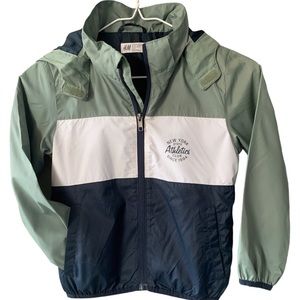 H&M Color Blocked Windbreaker | Navy‎ • Sage • White | Size 5-6 yrs